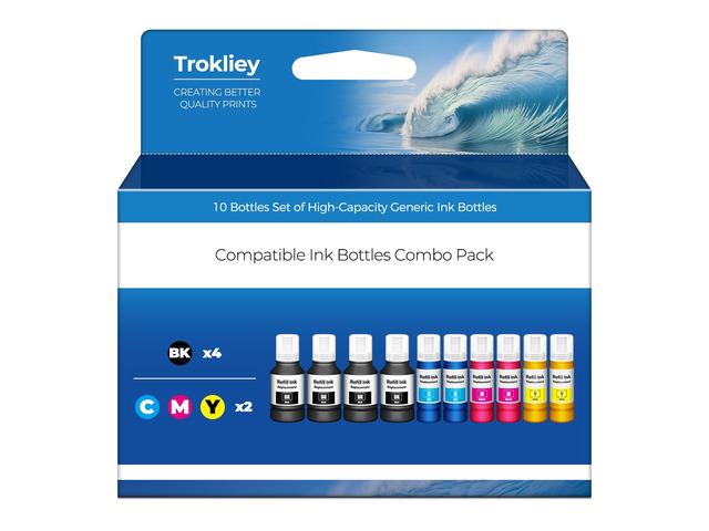 Compatible for EPT502 Ink Refill Bottles for ET-2850 ET2760 ET-3850 10 Pack Replacement for ET 3850 ET-2850 ET-4850 ET-3760 ET2760 2850 ET-4760...
