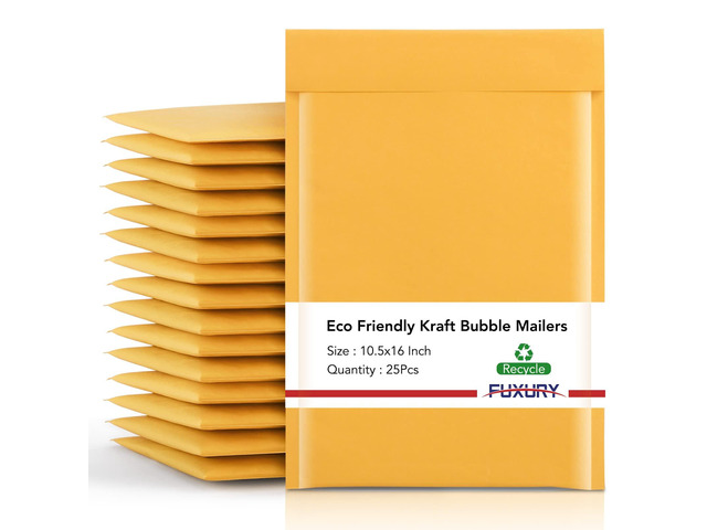 Kraft Bubble Mailer 10.5X16' 25 Pack Padded Envelope Usable 10.5X15' Strong Adhesion Bubble Envelopes Self Seal Padded Mailers Waterproof Shipping...