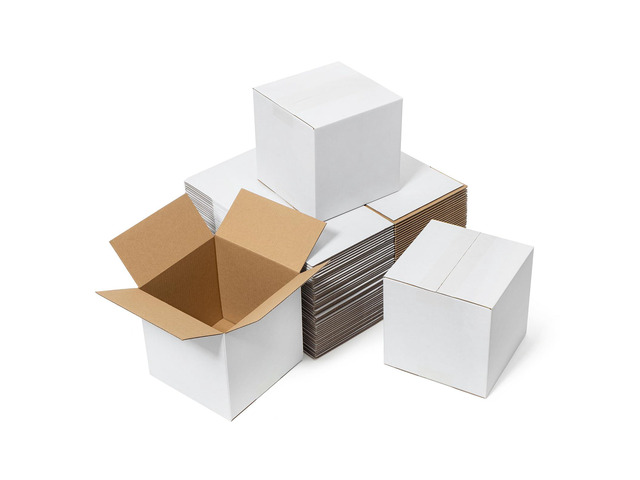6x6x6' Shipping Boxes 50 Pack Small Corrugated Cardboard Box White 3 Layers, Bulk quantity, Packaging for Small Business, Mailer Mailing Packing...