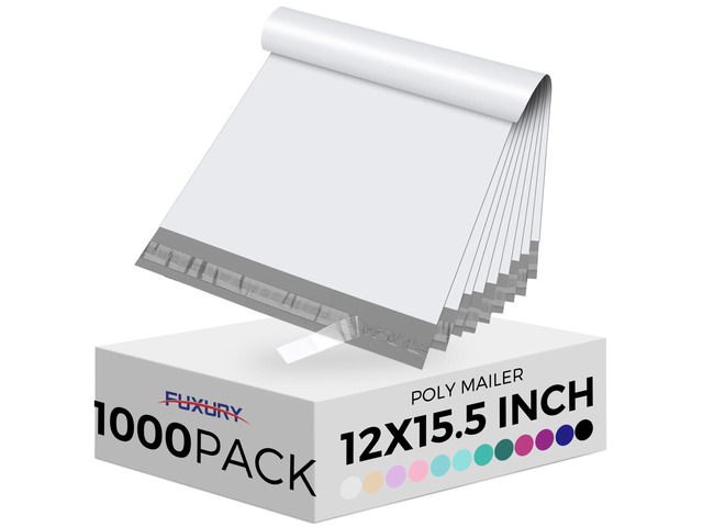Poly Mailers 12x15.5 Inch 1000 Pack, Bulk Shipping Bags for Clothing Strong Adhesive Shipping Envelopes for Small Business Suppliers,Waterproof...