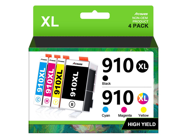 910XL Ink Replacement for HP 910XL Ink Cartridges Combo Pack, 4 Pack Work for hp OfficeJet 8010, 8012, 8018, 8022, OfficeJet Pro: 8020, 8022, 8025,...