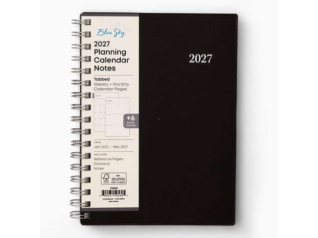 2027 Weekly & Monthly Planner Notes, 5.875'x8.625', Enterprise January 2027 - December 2027, Flexible Cover, Wirebound, 30 Extra Notes Sheets,...