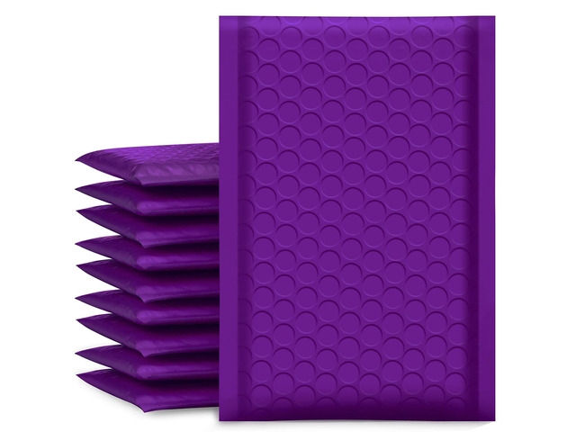 Bubble Mailers 4x8' Purple 50 Pack Usable Size 4x7' Padded Envelopes Opaque Self Seal Adhesive Waterproof Boutique Padded Envelopes for Jewelry...