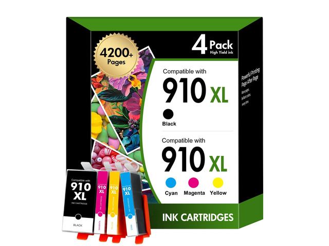 910 910XL 8020 Ink Cartridges Black and Color Combo Pack for HP Printers Compatible for HP910XL Ink Cartridges for HP Printer OfficeJet Pro 8010...