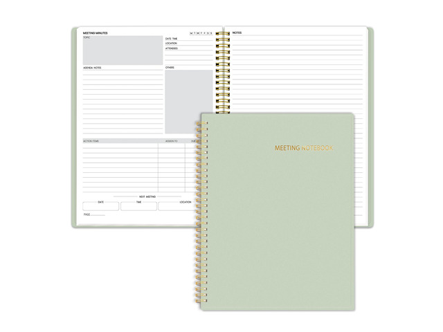 Half Meeting Half Note - 8.5'x11' Professional Notebooks for Work - 160 Pages, A4 Size Project Planner, Spiral Meeting Agenda/Minutes Organizer for...