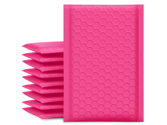 Bubble Mailers 4x8' Hot Pink 50 Pack Usable Size 4x7' Shipping Bags Opaque Self Seal Adhesive Waterproof Boutique Padded Envelopes for Jewelry...