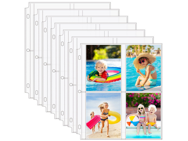 120 Pack Photo Sleeves for 3 Ring Binder (960 Pictures), 3.5x5 in Heavy-Duty Archival Page Protectors, 4-Pocket Clear Photo Album Refill Pages,...
