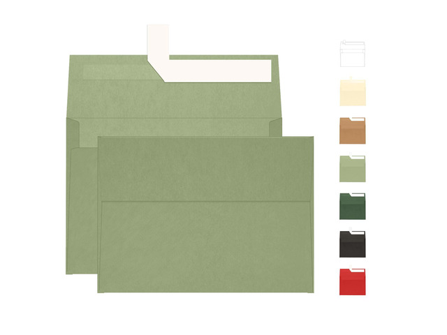 A7 Sage Green Envelopes 100 Pack, 5.25 x 7.25 in, 120GSM 5x7 Self Seal Printable Envelopes for Invitation, 5x7 Gift Cards, Birthday, Baby Shower