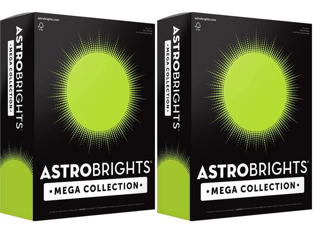 Mega Collection, Colored Paper, Neon Green, 625 Sheets, 24 lb/89 gsm, 8.5' x 11' - MORE SHEETS! (91672) (Pack of 2)