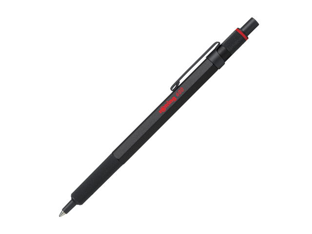 600 Ballpoint Pen, Medium Point, Black Ink, Black Barrel, Refillable - Smooth Writing, Non-Slip Grip