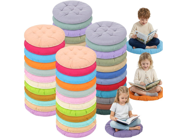 48 Pcs 16 Inch Round Floor Pillows Round Floor Cushions for Kids and Toddlers Flexible Seating Pillows Chair Floor Cushion Reading Cushion for...