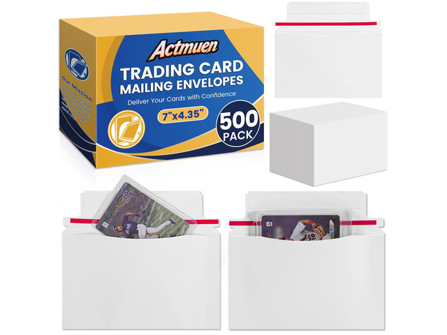 500 Pack Mailer Trading Card Envelopes7' x 4.35' Trading Card Mailers for Shipping, Perfect Sized Shipping Envelope for Mailing Semi-Rigid and...