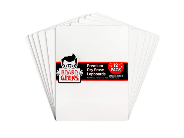 Bigtime 12 Pack 9x12 Classroom Whiteboards for Kids - Small Double-Sided White - White Boards Bulk Set, Classroom Essentials - Magnetic Dry Erase...