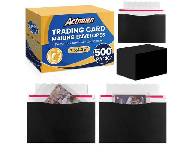 500 Pack Mailer Trading Card Envelopes7' x 4.35' Trading Card Mailers for Shipping, Perfect Sized Shipping Envelope for Mailing Semi-Rigid and...