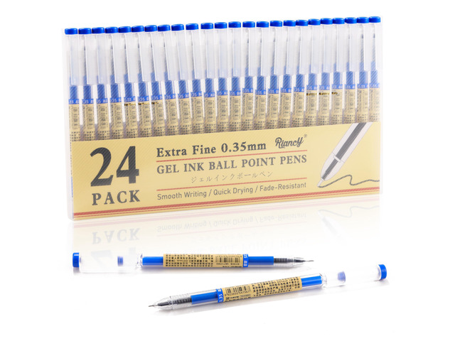 Japanese Style Blue Gel Ink Pens, 0.35mm Extra Fine Point, No Smudge Quick Drying, Japanese Ink Pen for Journal Planners, Thin Notebook Paper,...