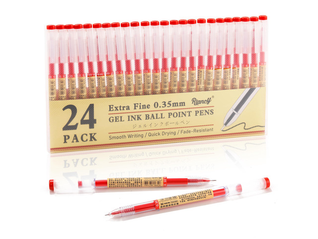 Japanese Style Red Gel Ink Pens, 0.35mm Extra Fine Point, No Smudge Quick Drying, Japanese Ink Pen for Journal Planners, Thin Notebook Paper,...
