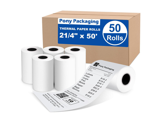 2 1/4' x 50' Thermal Receipt Paper Rolls 50 Rolls,BPA Free Receipt Paper