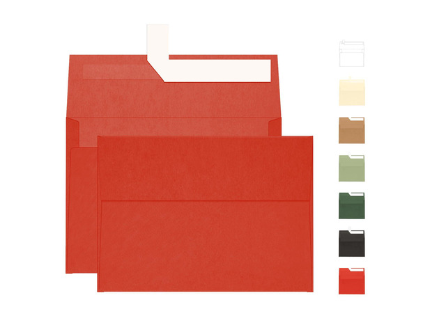 Red 5x7 Envelopes 100 Pack, 5.25 x 7.25 in, 120 GSM A7 Self Seal Printable Invitation Envelopes for 5x7 Cards, Christmas, Birthday, Engagement,...