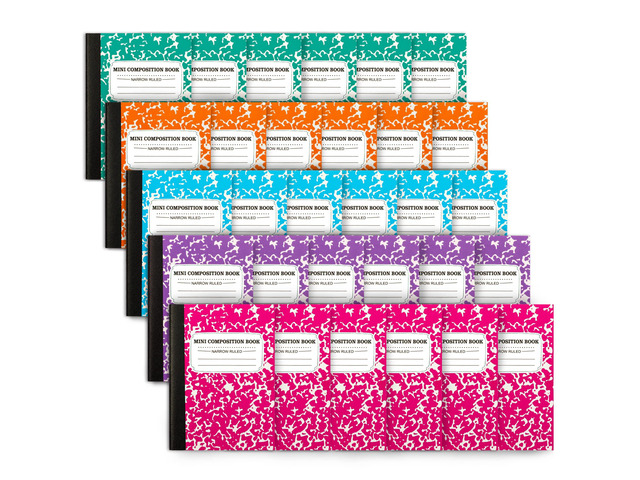 Mini Composition Notebook, Cute 30 Pack 5 Pastel Colors Narrow Ruled Mini Composition Books Bulk, Small Pocket Marble Journal Notebooks for Kids...