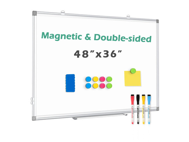 Large White Board 48x36 Double-Sided Dry Erase Magnetic for Wall Smooth Writing Easy Clean, Magnetic Whiteboard for Wall, Double-Sided Dry Erase,...