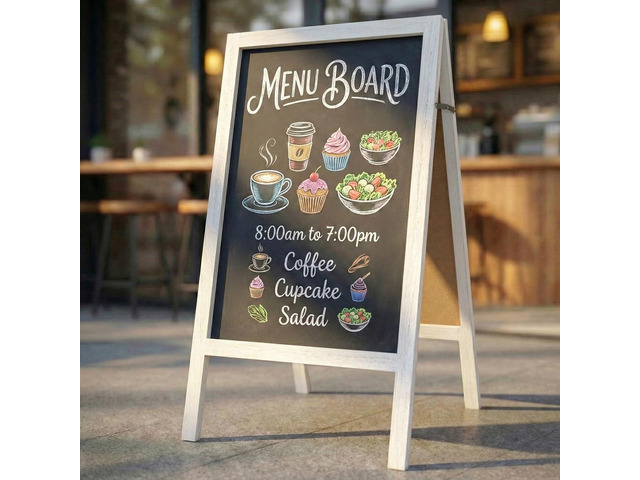 A Frame Chalkboard Signs 40'x20', Extra Large Chalk Board, White Double-sided Chalkboard Easel Sign, Large Writing Area, Easy to Move and Set Up,...