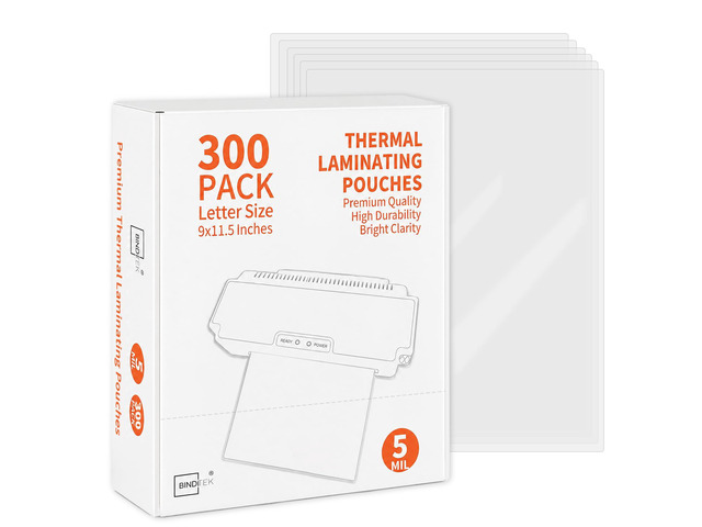 5 Mil Laminating Sheets, 9 x 11.5 Inches, Clear Glossy, 300 Pack Thermal Laminating Pouches, Universal Fit for All Thermal Laminators, for Letter...