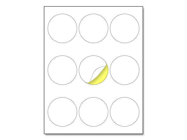 2.5 inch Round Labels Printable Circle Stickers - 8.5' x 11', 200 Sheets Laser/Inkjet Printing, comes with Print Templates