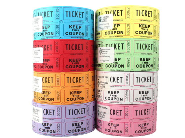 Raffle Tickets Roll, Assorted 8-Pack, 1,000 Tickets per Roll Premium raffle tickets roll, ideal for 50/50 raffles, fundraisers, door prizes, school...