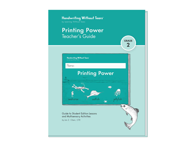 Printing Power Teacher's Guide, 2nd Grade+ Scripted lessons for Printing Power workbook for Ages 7+, fine motor activities, build school writing...