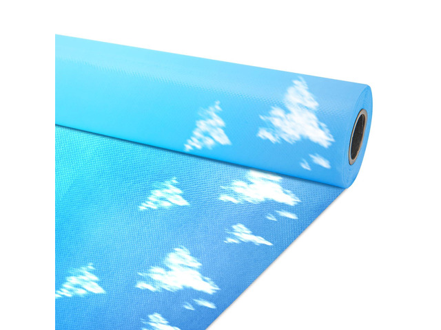 Blue Sky Cloud Bulletin Board Paper Roll,14.8FTx47IN Large Reusable Waterproof Erasable Classroom Wall Background Backdrop, Fade-Resistant Fabric...