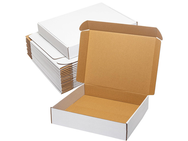 White Shipping Boxes 13x11x3' 20 Pack Corrugated Cardboard Box Medium Literature Mailer Packaging Supplies Mailing Boxes for Small Business