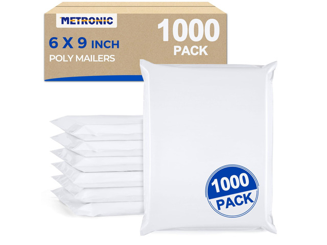 Poly Mailers 6x9' 1000Pcs White Small Shipping Bags for Business Self-Seal Mailing Bags Bulk Waterproof and Tear-Resistant Mailers Poly Bags Postal...