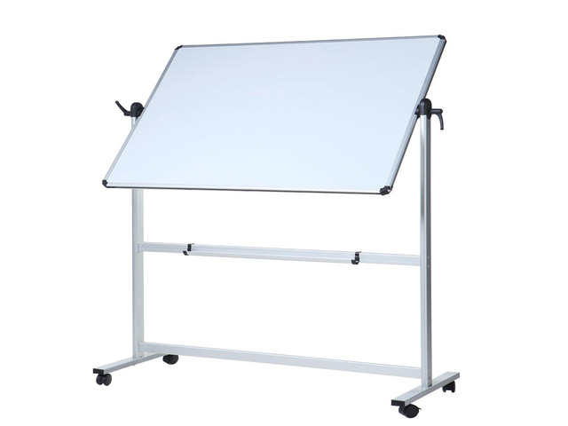 Double-Sided Magnetic Mobile Whiteboard, 44' x 30' Rolling Dry Erase Board Easel Stand on Wheels with Aluminium Frame for School Office Home