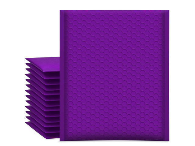 Bubble Mailers 7.25x12' 25 Pack Usable Size 7.25x11' Purple Padded #1 Waterproof Self Seal Adhesive Medium Padded Envelopes for Small Business Bulk...