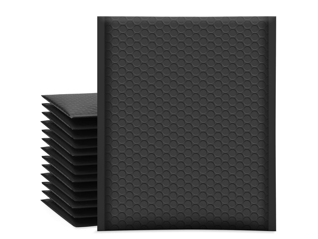 Bubble Mailers 7.25x12' 25 Pack Usable Size 7.25x11' Black Padded #1 Waterproof Self Seal Adhesive Medium Padded Envelopes for Small Business Bulk...