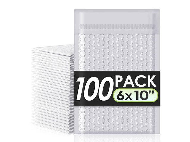 Bubble Mailers 6x10' 100 Pack Grey and White Padded Envelopes Mailers Waterproof Usable Size 6x9 Self-Seal Padded Mailing Envelopes Bubble Opaque...