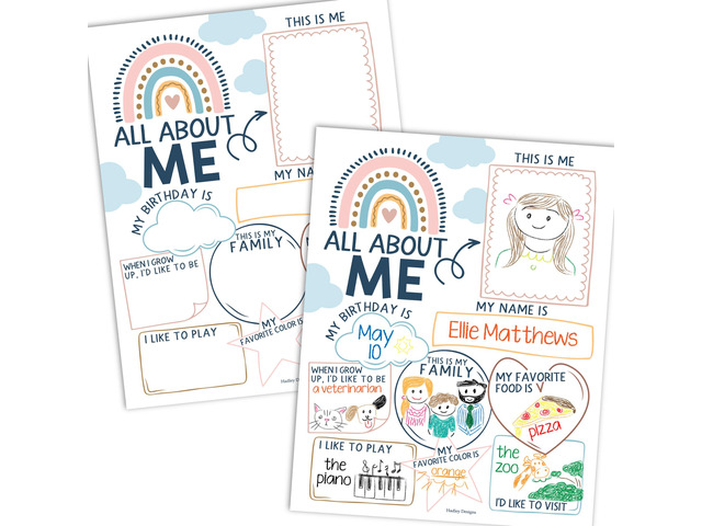 20 All About Me Posters Elementary Classroom Decor, Star Student Poster 100 Days of School Items, Student of the Week Poster Elementary Classroom...