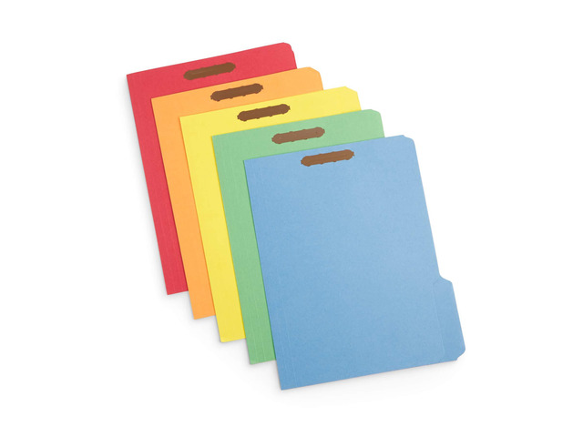 50 Fastener File Folders, Letter, Assorted Colors Assorted Colors, Durable 11pt Paper, Reinforced 1/3 Cut Tabs, 2 Prong Fasteners, Medical, Law and...