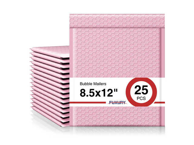 Bubble Mailer 8.5x12' Padded Envelopes 25 Pack Usable Size 8.5x11' Self Seal Bubble Envelopes,Waterproof Mailing Envelopes for Books,Clothes,...