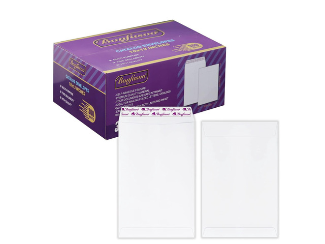 300 Pack 10x13 White Catalog Envelopes Peel & Seal Security Mailing Envelopes 120GSM Kraft Paper self Seal Envelopes for Invitations Papers Photos...