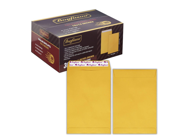 300 Pack 10x13 Brown Catalog Envelopes Peel & Seal Security Mailing Envelopes 120GSM Kraft Paper self Seal Envelopes for Invitations Papers Photos...
