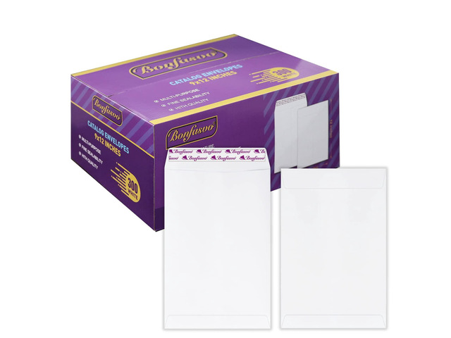 300 Pack 9x12 White Catalog Envelopes Peel & Seal Security Mailing Envelopes 120GSM Kraft Paper self Seal Envelopes for Invitations Papers Photos...