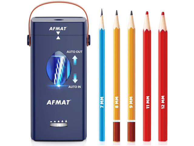 Electric Pencil Sharpener, Rechargeable & Cordless, Fully Automatic Pencil Sharpener for Classroom, Auto in & Out, 5 Sharpness Modes, Heavy Duty...
