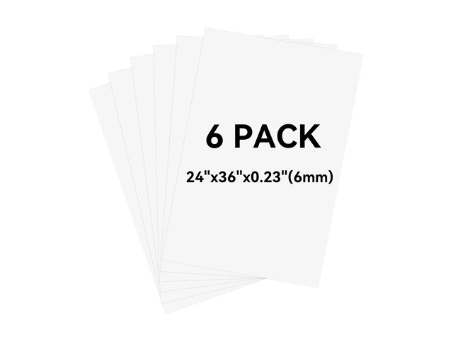 Foam Board 24x36 Inch, 6 Pack White Poster Board, 0.23 Inch Thick High-Grammage Paper Facing, Lightweight, Easy to Cut and Draw, Painting, Display...