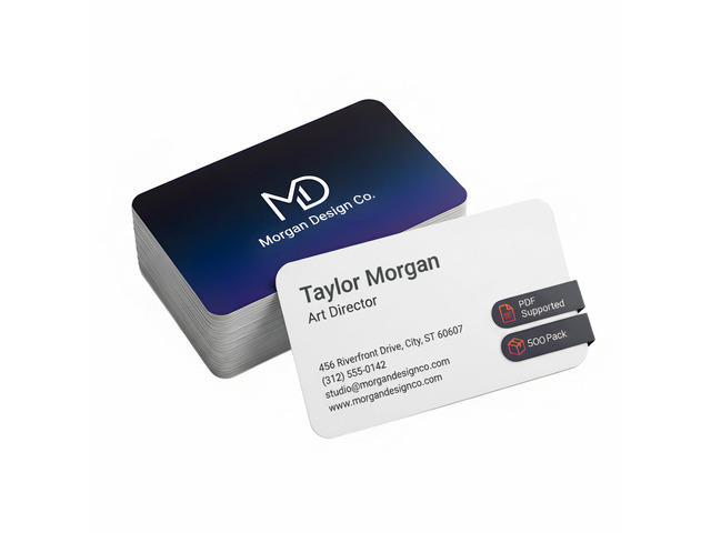 Custom Business Cards with Rounded Corners, Pack of 500, Add Your Design or Logo, 18PT Premium Matte 400GSM Paper, 3.62 x 2.12 Inches, Double Sided...