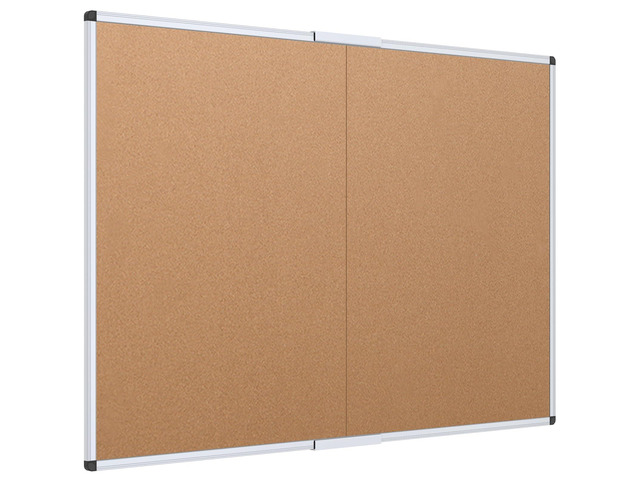 Cork Bulletin Board/Foldable Noticeboard, 48 X 36 Inches, Silver Aluminium Frame