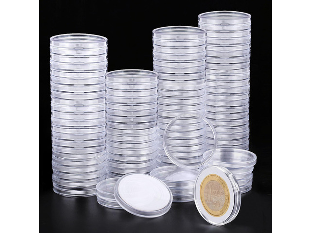 180P Clear Plastic Coin Capsules, Dollar Coin Holder, 40mm Silver Coin Storage for Collectors, Morgan Silver Dollar Coin Holders with Adjustable...