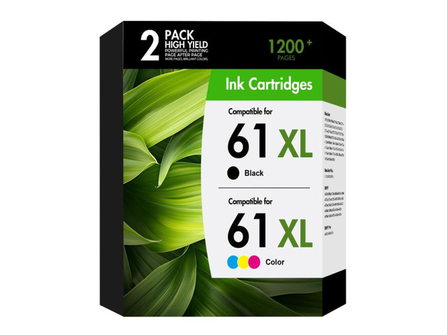 61XL 61 Ink Cartridges Combo Pack for HP 61 XL Printers Envy 4500 5530 Compatible for HP Ink 61 Black and Color Work for HP61 Envy 5530 4500...