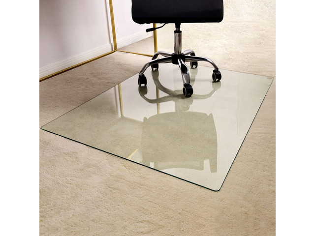 36' x 46' Office Chair Mat for Carpet, Tempered Glass Floor Mat Shatterproof Heavy-Duty Hard Floor Mat for Office Chair on Carpet - 1/6' Thick...