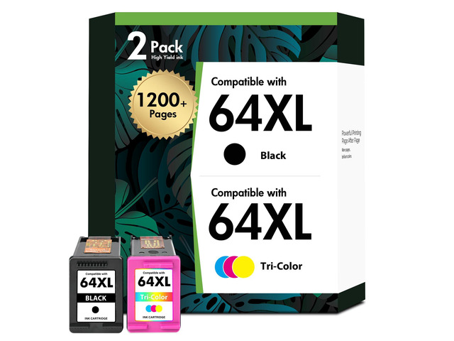 64XL 64 Black and Color 7855 7900e Ink Cartridge Combo Pack for HP Printer Replacement for HP64XL for HP Printers Envy Photo 7855 7155 Inspire...